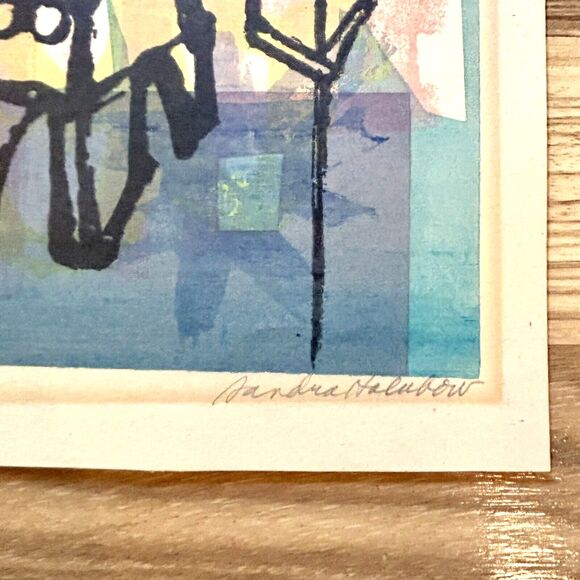 Sandra Holubow Abstract Print Signed Number Chicago Artist "Carnival" 15" x 19" - Picture 2 of 11